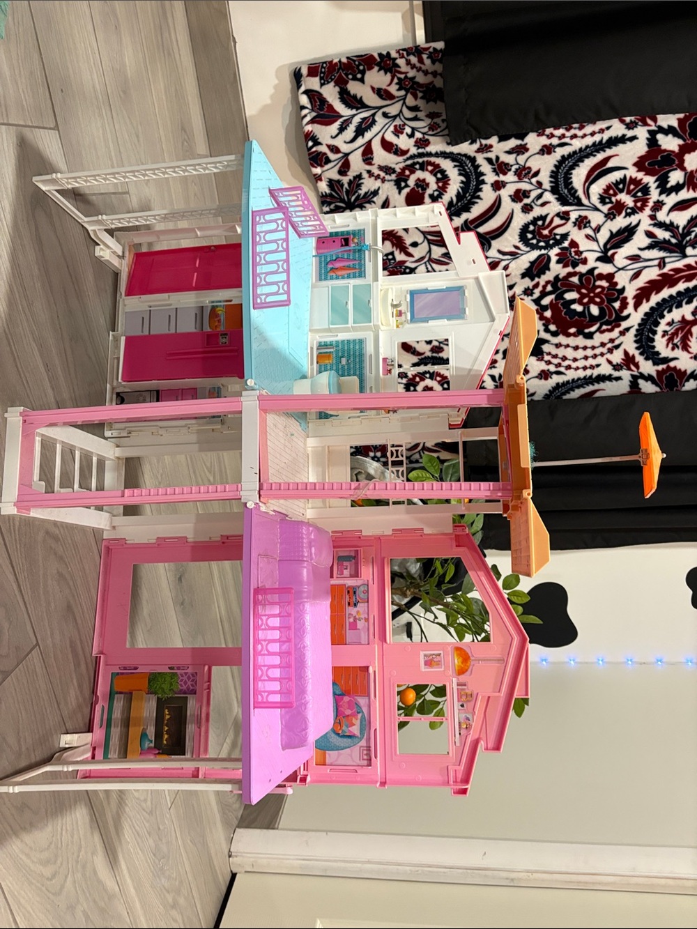 Pink Multi-Level Kids Dollhouse Playset - Classic Pretend Play